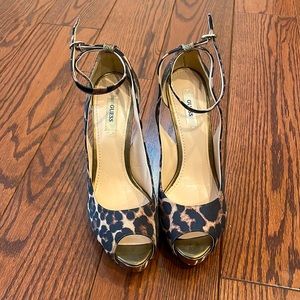 Guess Leopard Print high heels
